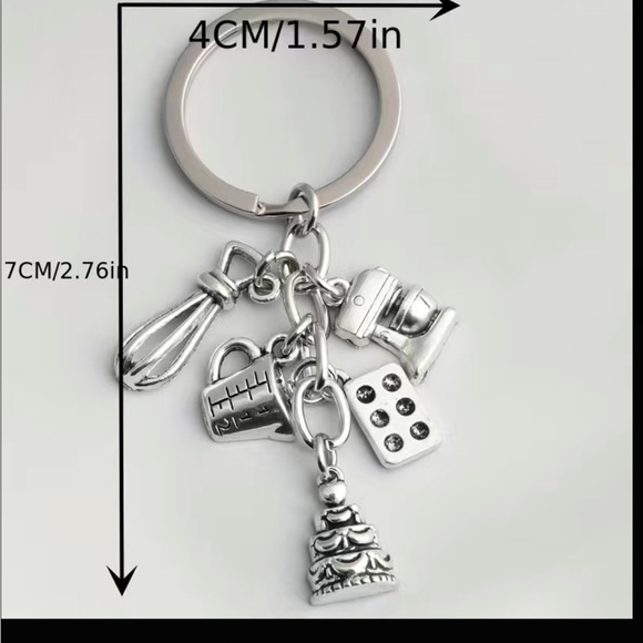 Silver Baking Charms Keychain - Picture 3 of 4